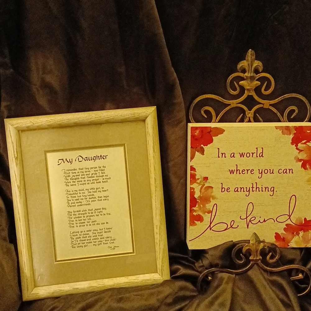 Professionally framed CALLIGRAPHY/POETRY: DAUGHTER